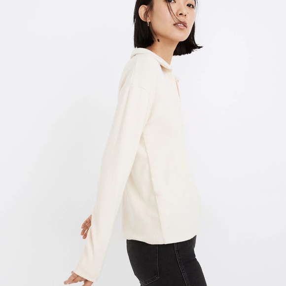 Madewell Plush Ribbed Polo Shirt - Picture 2 of 6